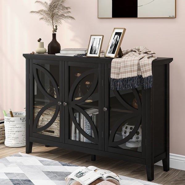 Living Room Wooden Storage Cabinet Sideboard with Adjustable Shelf