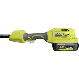 RYOBI 40V Expand-It Cordless Battery Attachment Capable Trimmer Power Head and Sweeper Attachment w 4.0 Ah Battery Charger RY40226-SWP