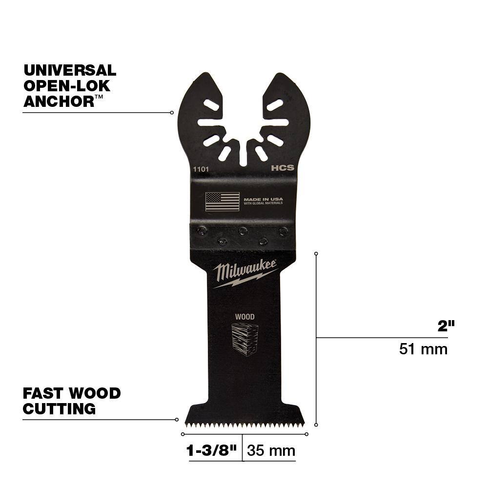 MW 1-38 in. Multi-Tool Oscillating Blade Set (4-Piece) and 1 Inkzall Black Fine Point Jobsite Permanent Marker 49-25-1103W-48-22-3100