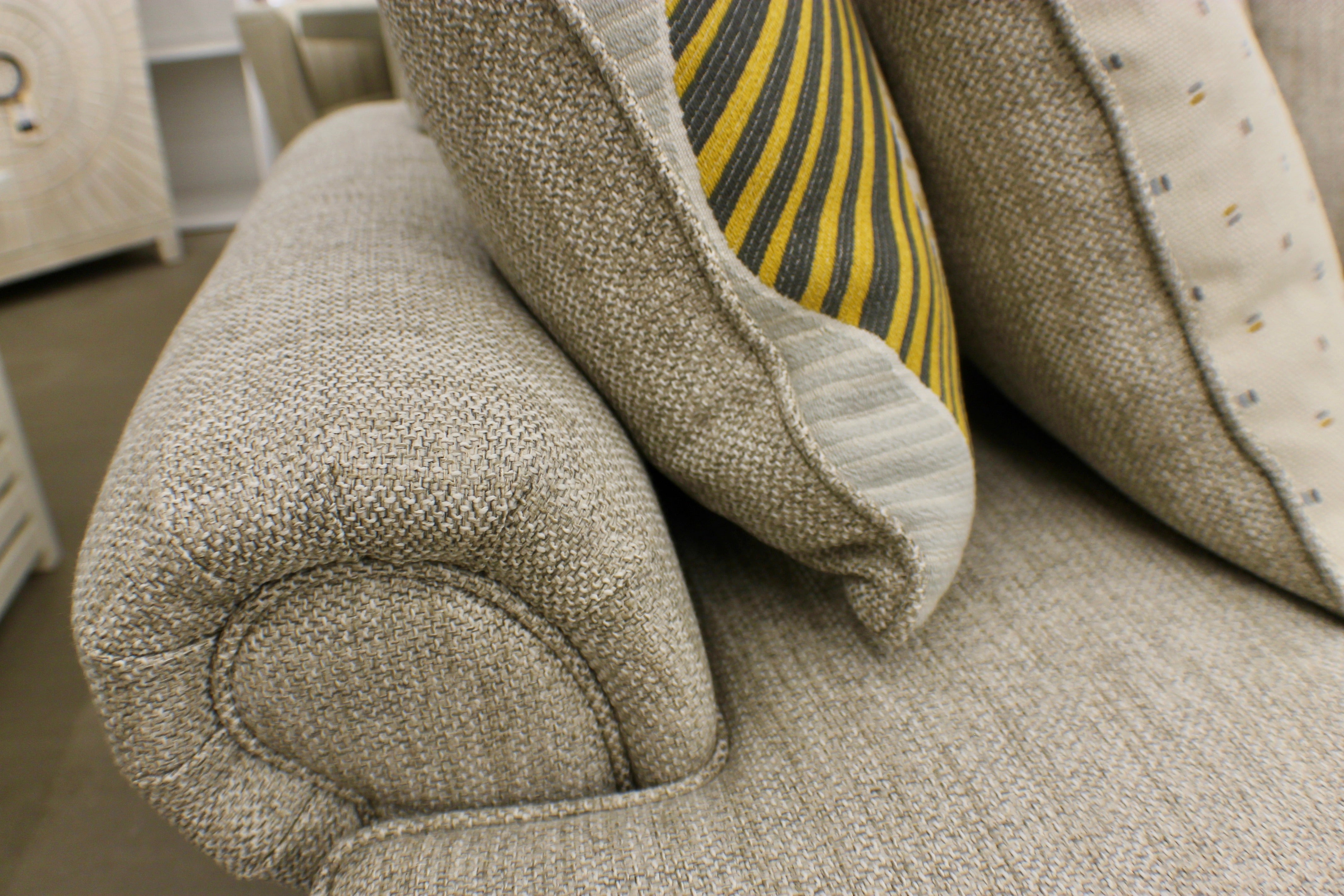 Rolled Arm Tweed 96 Sofa with Performance Fabric