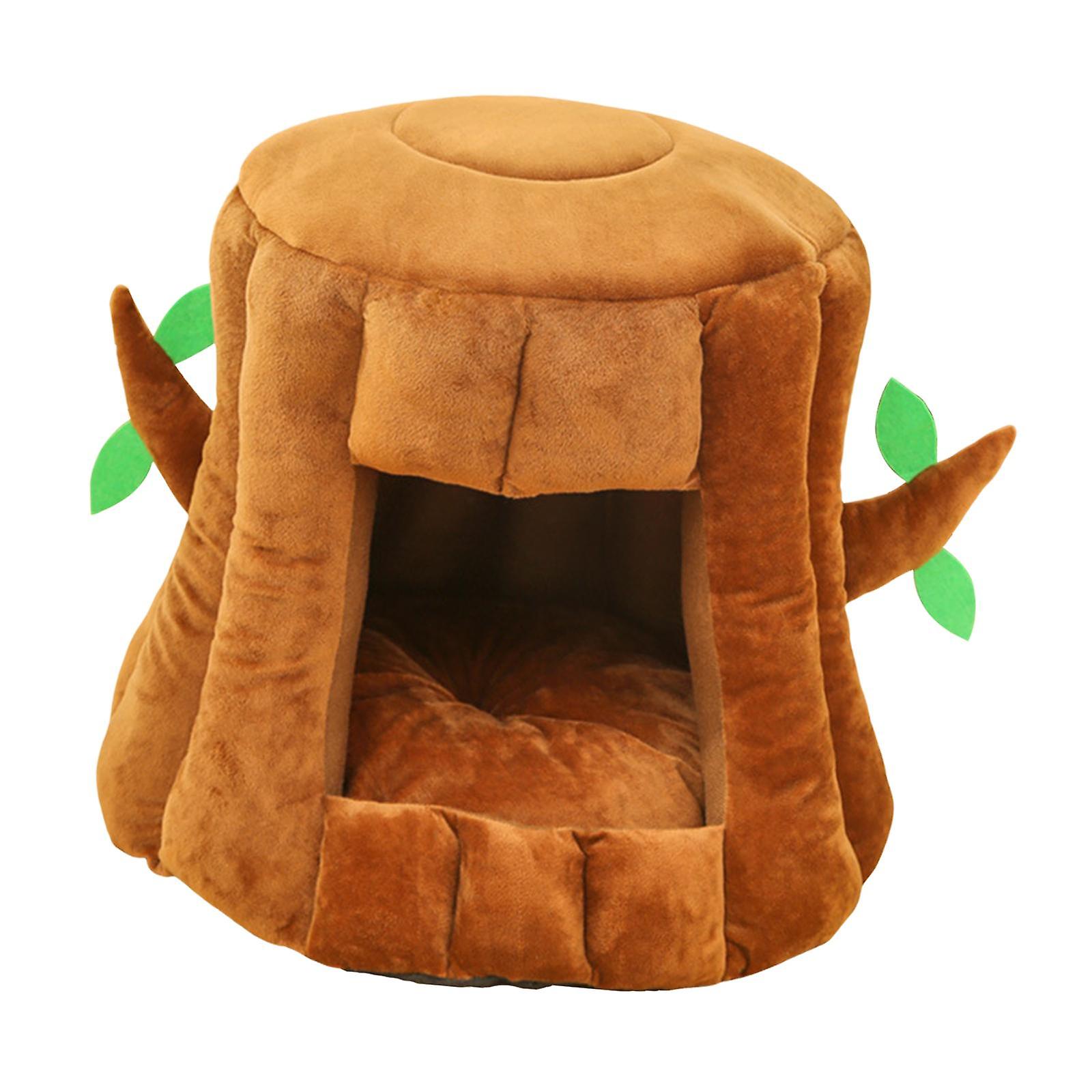 Cat Sleeping Bed Self Warming Dog Cat Cave Bed For Rabbit Doggy Kitten Kitty Brown