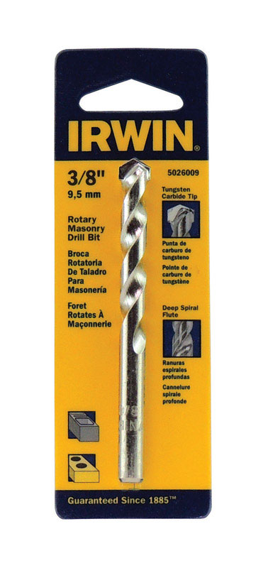 Irwin 3/8 in. X 4 in. L Tungsten Carbide Tipped Rotary Drill Bit 1 pc