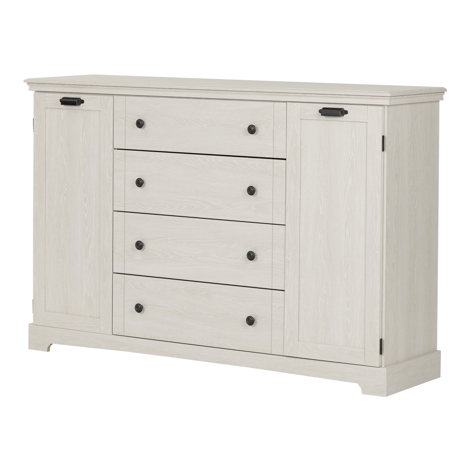 South Shore Avilla 4-Drawer Dresser with Doors, Winter Oak