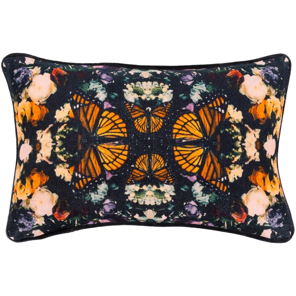 Artistic Weavers Mier Velvet Butterfly Throw Pillow Cover