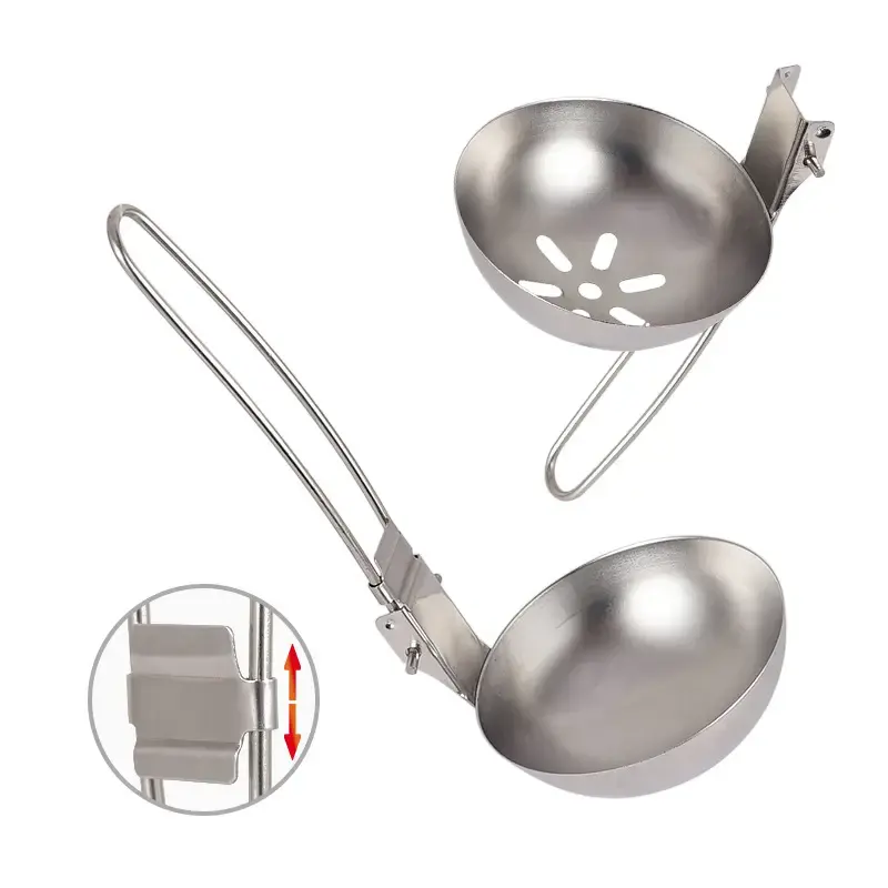 Outdoor Picnic Hiking Camping 304 Stainless Steel Soup Ladle Ultralight Foldable Portable Spoon