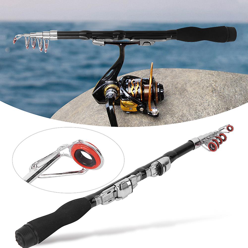 Portable Ultra Short Telescopic Fishing Rod Long Throw Super Hard Glass Fiber Fishing Pole1.2m