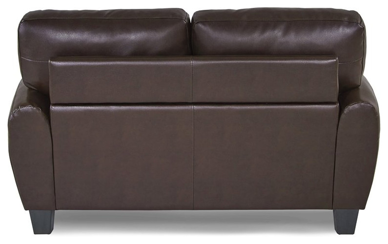 Lexicon Rubin Bonded Leather Loveseat in Black   Contemporary   Loveseats   by Homesquare  Houzz