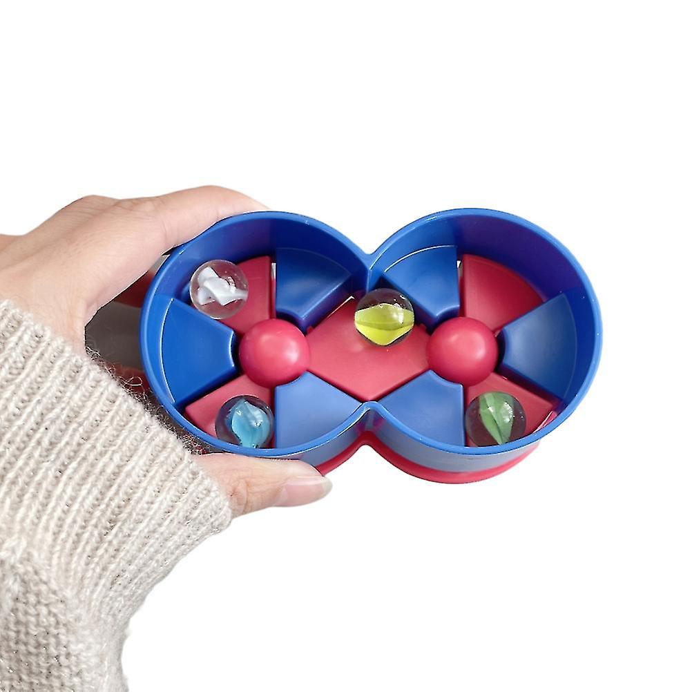 Marbles Game Set with Rotating Disc Stress Relief Ball Toy Pinball Game Exercise Hands and Eyes Intelligence Early Education Toy for Kids