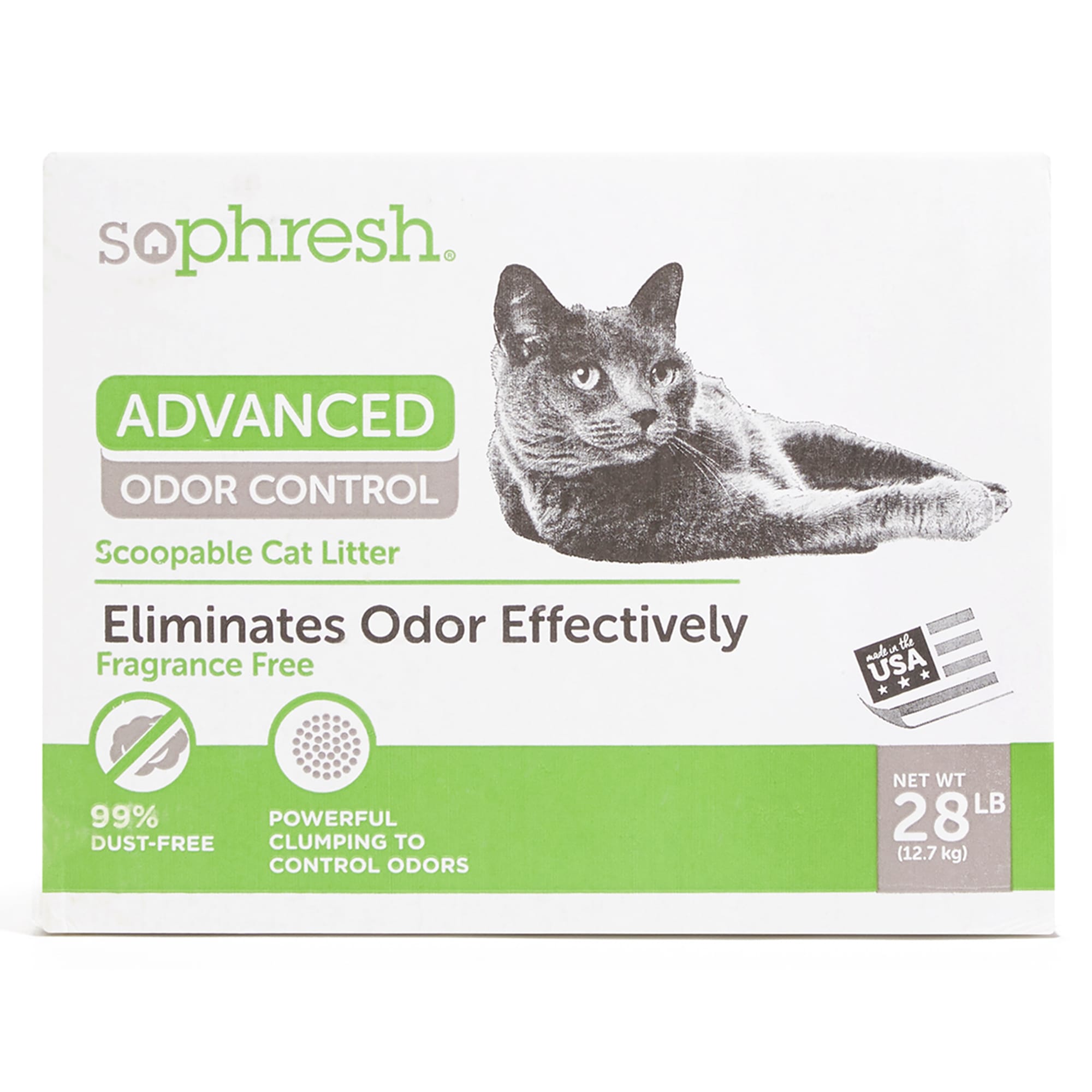 So Phresh Advanced Odor Control Scoopable Cat Litter， 28 lbs.