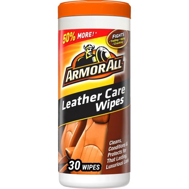 Armor All 30ct Leather Care Wipes Automotive Protector