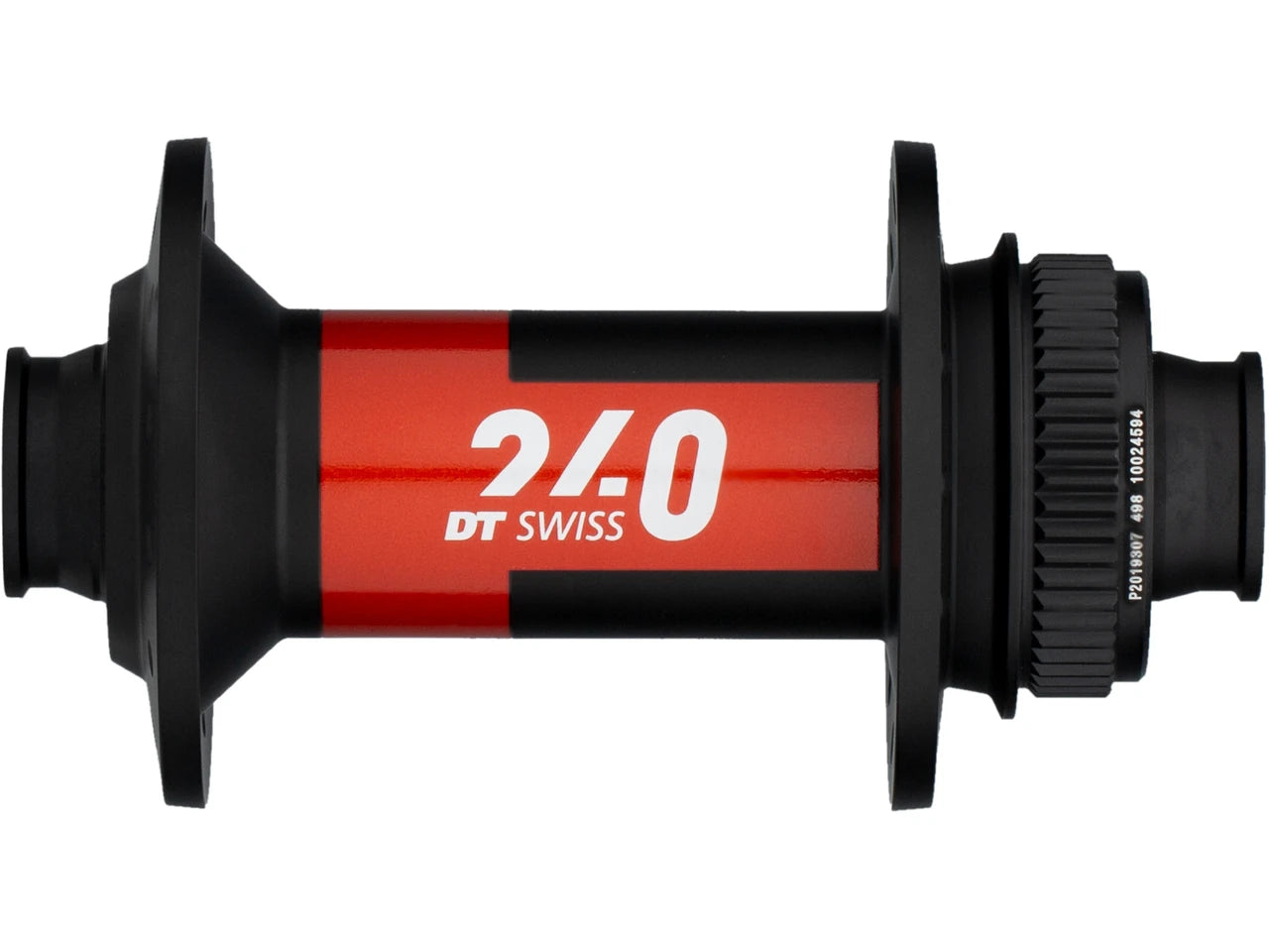 DT Swiss 240 MTB Disc Hub - Front - Centerlock - Black-Red - OEM