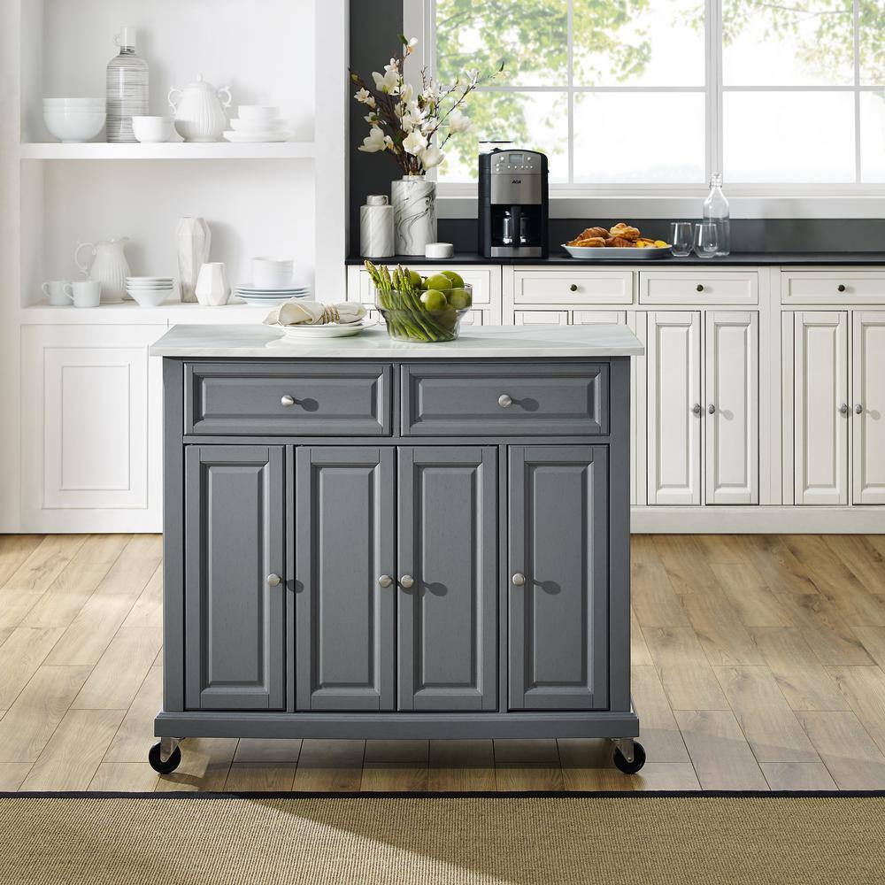 CROSLEY FURNITURE Avery Gray Kitchen Cart KF30043EGY