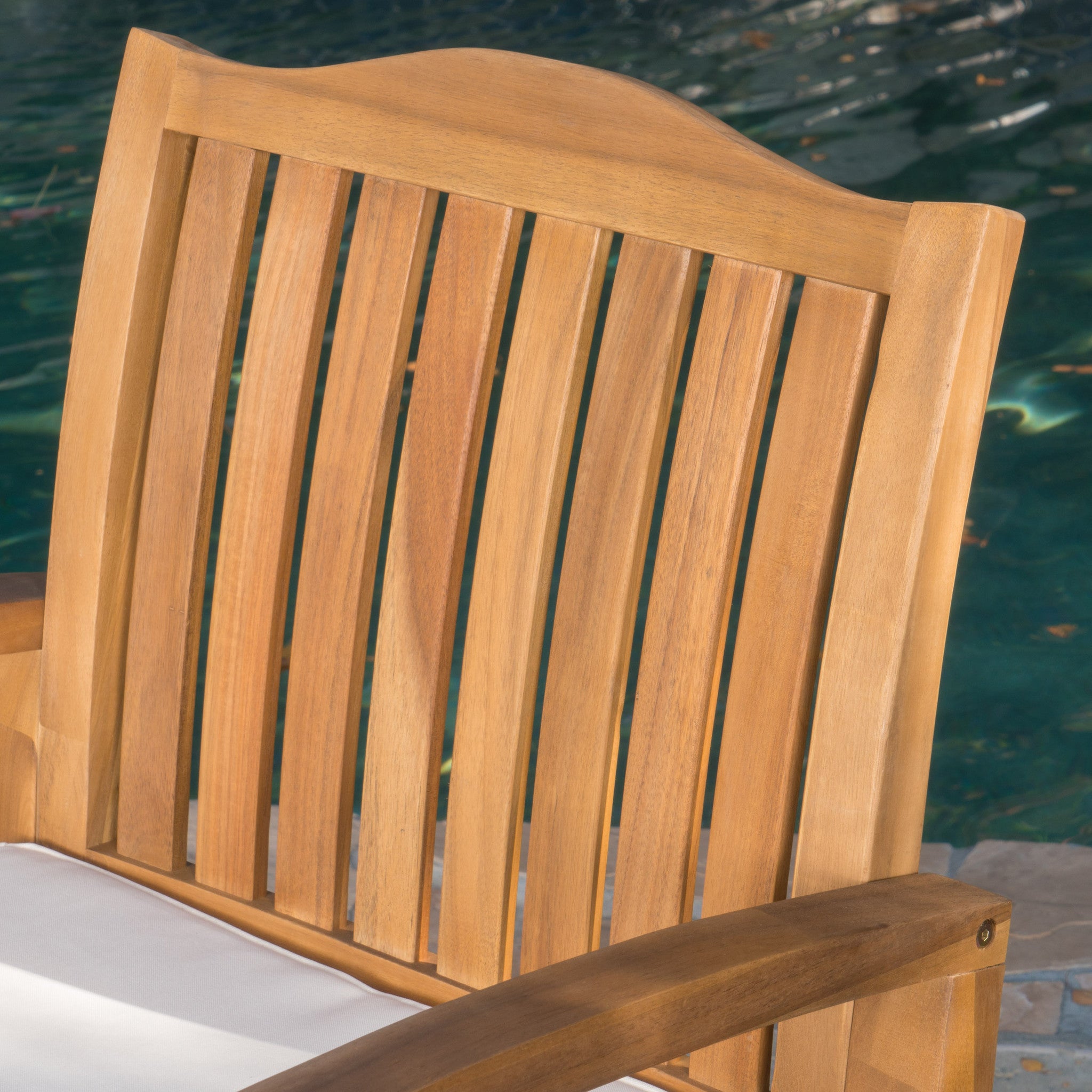 Tampa Teak Finish Acacia Wood Outdoors Dining Chairs (Set of 2)