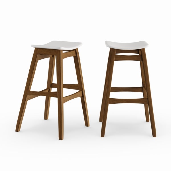 Emmaline Natural Finish Bar Stool (Set of 2) by Christopher Knight Home - N/A