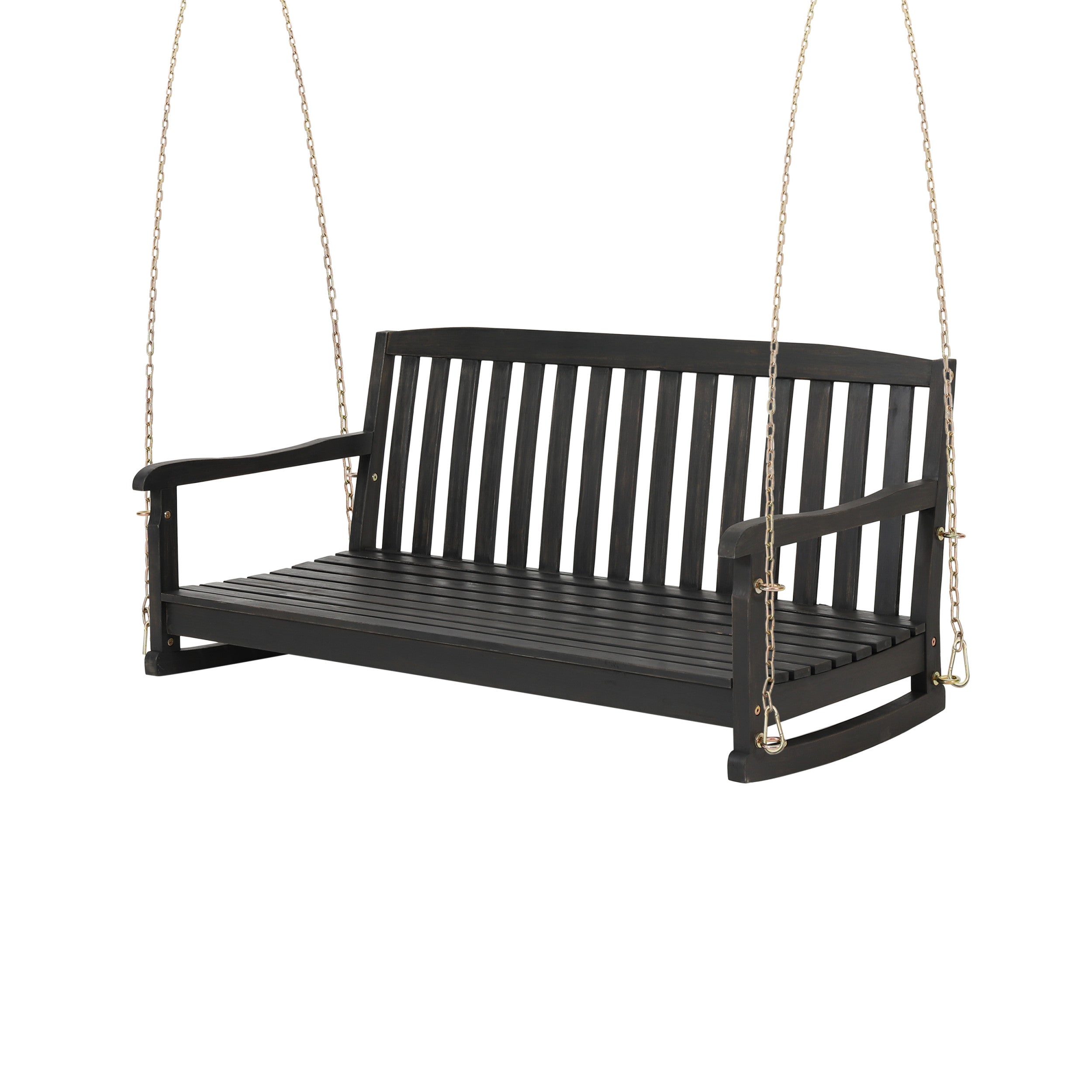 Maurers Outdoor Acacia Wood Hanging Porch Swing