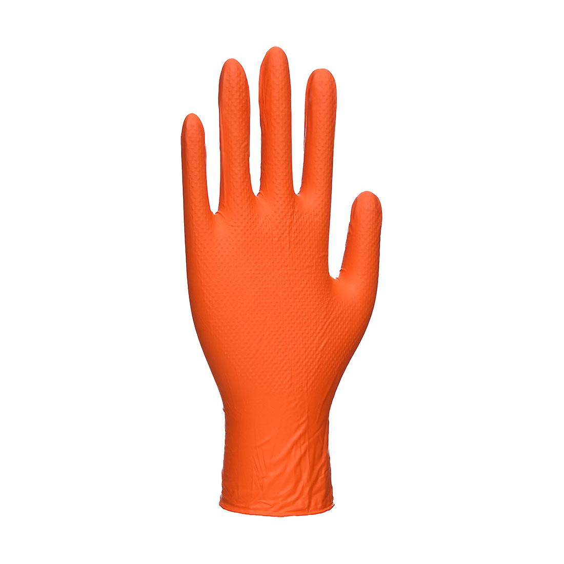 Portwest a930 orange hd disposable gloves， pack of 100