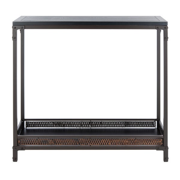 SAFAVIEH Bedford Wicker Accent Wood Top Console Table - 39.8