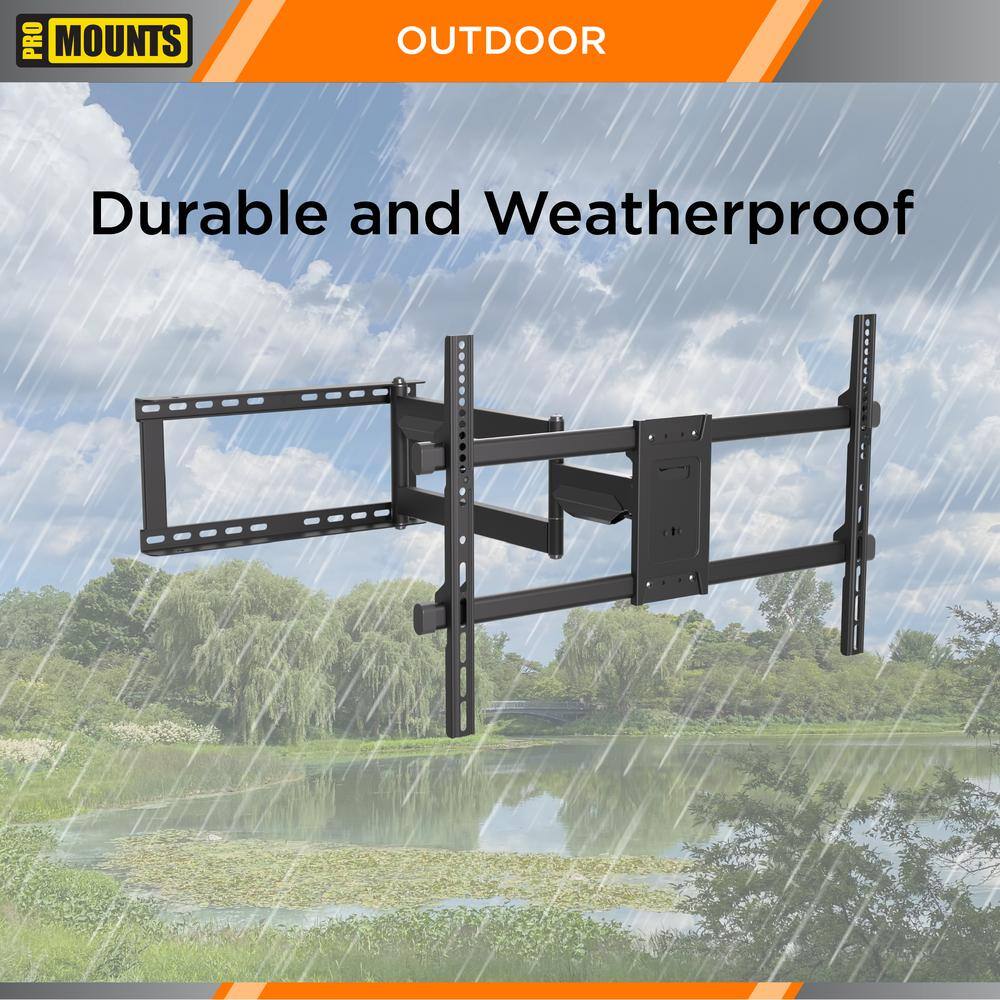 ProMounts Outdoor TV Mount Weatherproof for 32 in. to 75 in. Tvs Full Motion Articulating TV Wall Mount POMA6401