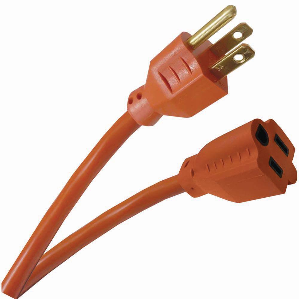 HDX 50 ft. 163 Light Duty IndoorOutdoor Extension Cord Orange HD#277-517