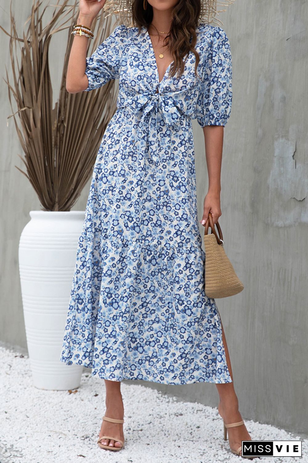 Floral Print Loose Long Dress Wholesale