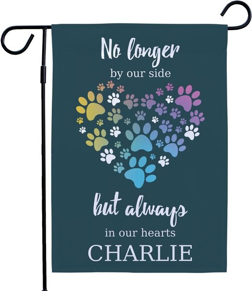 Frisco Personalized Double Sided Printed Memorial Paws Heart Garden Flag