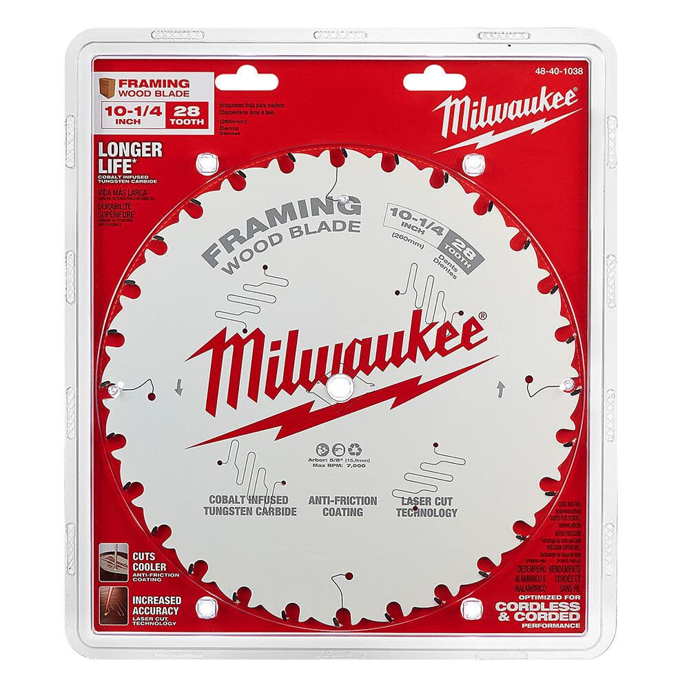 Milwaukee 10-1/4 in. 28T Framing Circular Saw Blade 48-40-1038 from Milwaukee