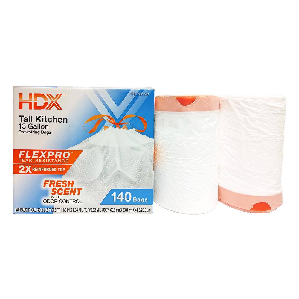 HDX FlexPro 13 Gallon Fresh Scent Kitchen Trash Bag (140-Count) HD13XHF140W