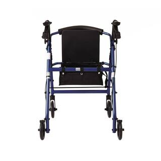 Medline Aluminum Lightweight Folding 4-Wheel Rollator in Blue MDS86850EB