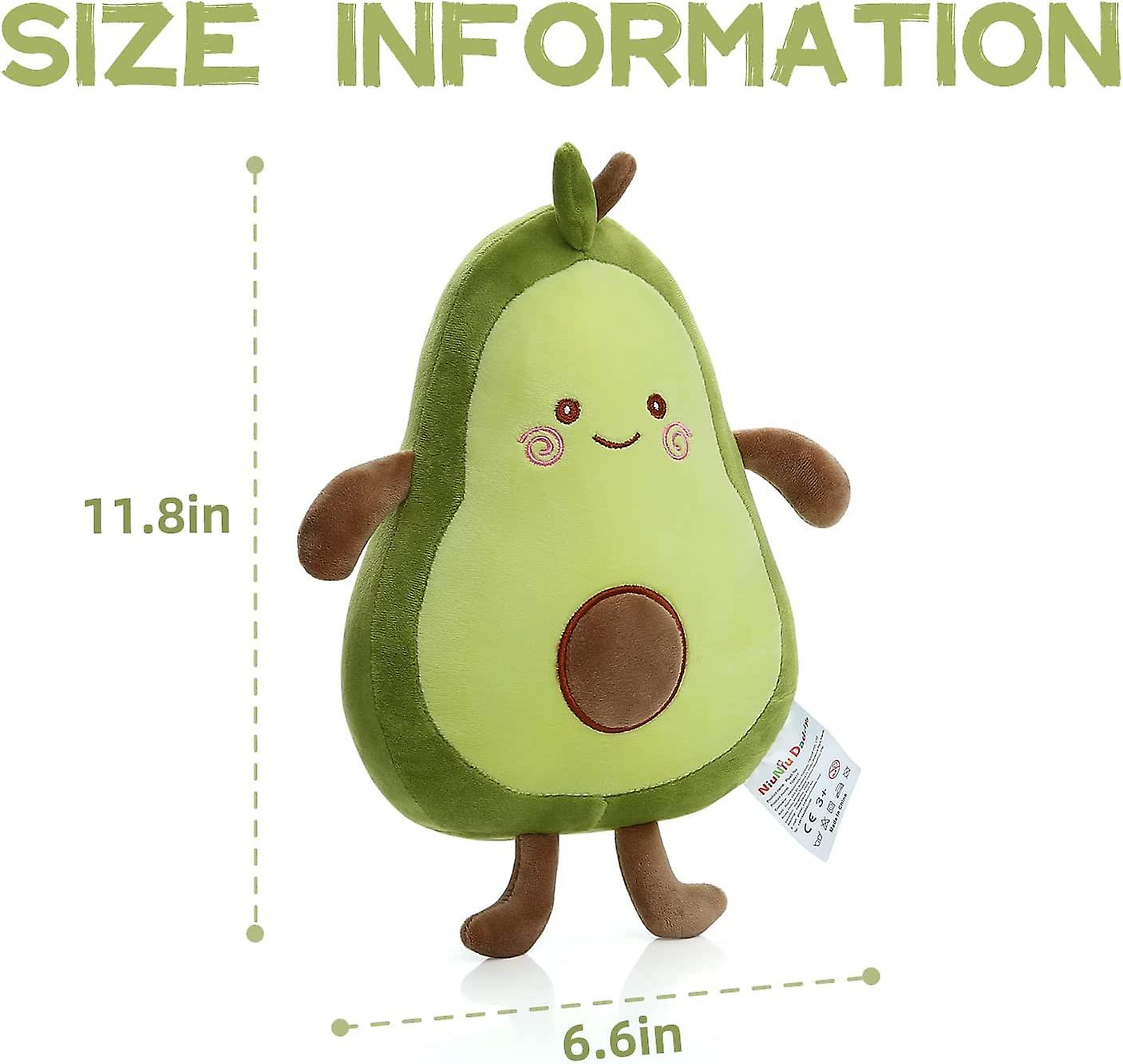 Avocado Stuffed Animal 11.5 Inch Plushies Squishy Snuggle Plush Toys Soft Kawaii Food Shaped Plushie Fruit Series Hugging Pillow For Kids/toddlers/tee