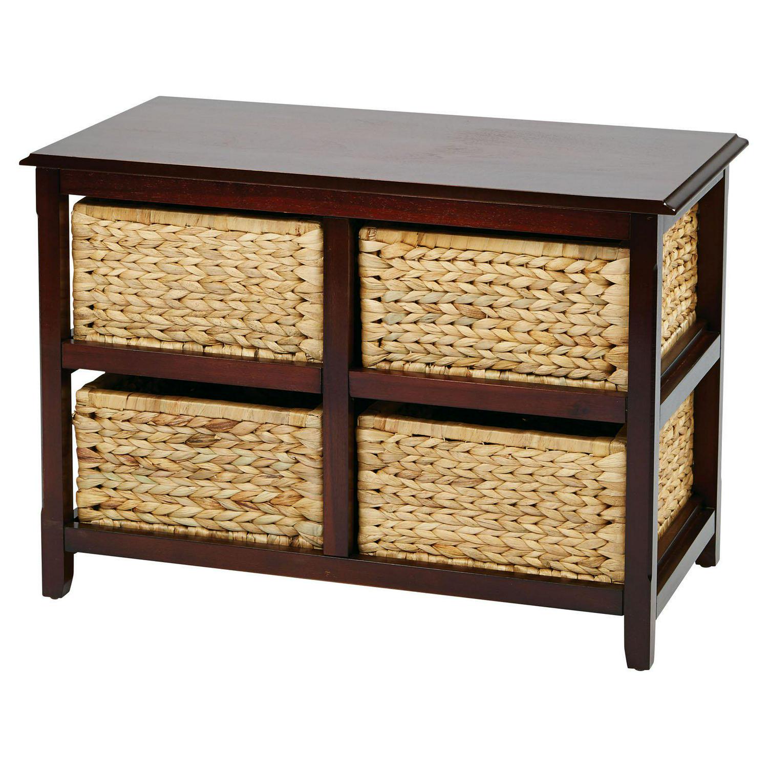 OSP Home Furnishings Seabrook 2 Shelf End Table with 4 Baskets  Crowdfused