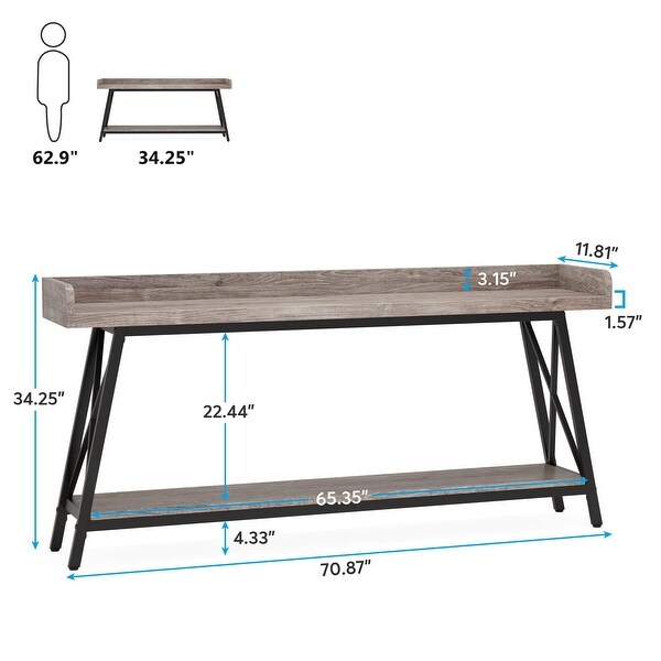 70.9 inch Extra Long Console Table Behind Sofa Couch， Narrow Entryway Table