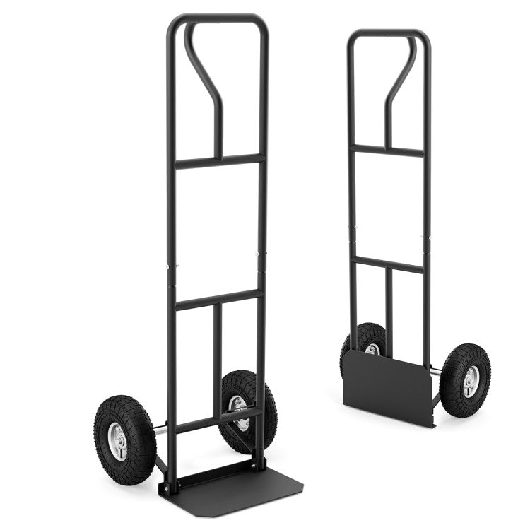 Heavy-Duty 660 lbs Folding P-Handle Hand Truck For Warehouse Garage