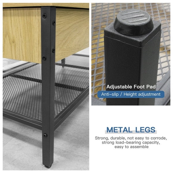 Adjustable Height Lift Top End Table with Sufficient Storage Space