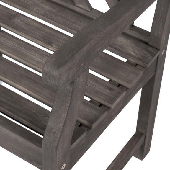 Lidwina Grey washed Farmhouse Wood Patio Armchair ...