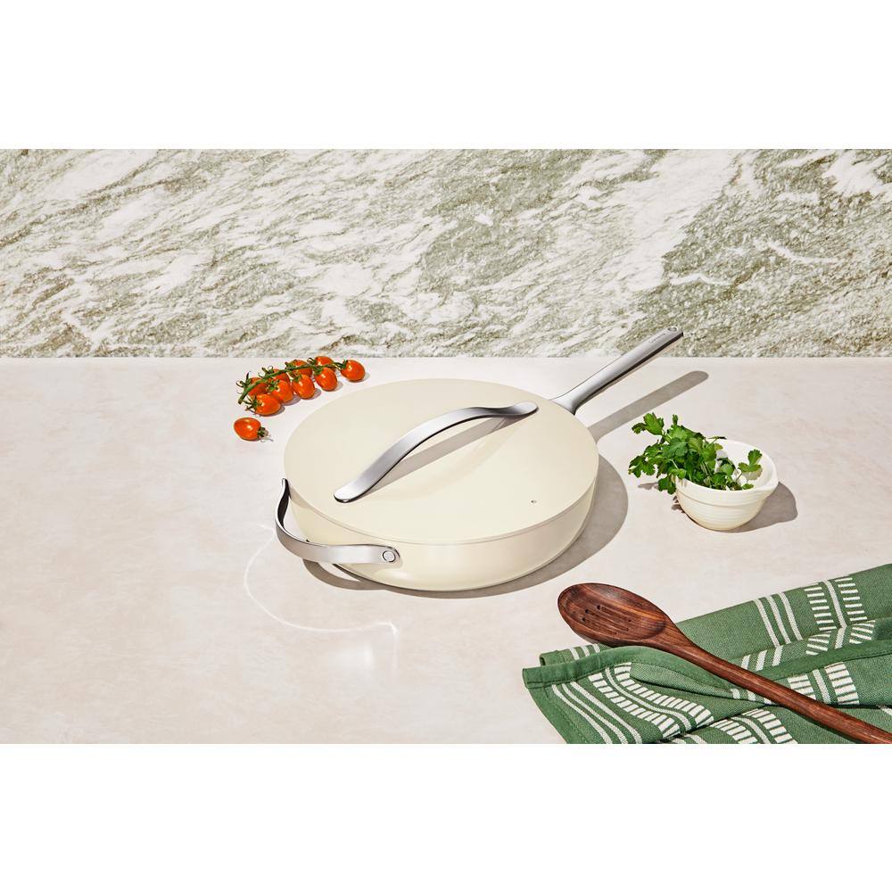 CARAWAY HOME 3 qt. Ceramic Nonstick Saute Pan in Cream CW-SUTP-CRM