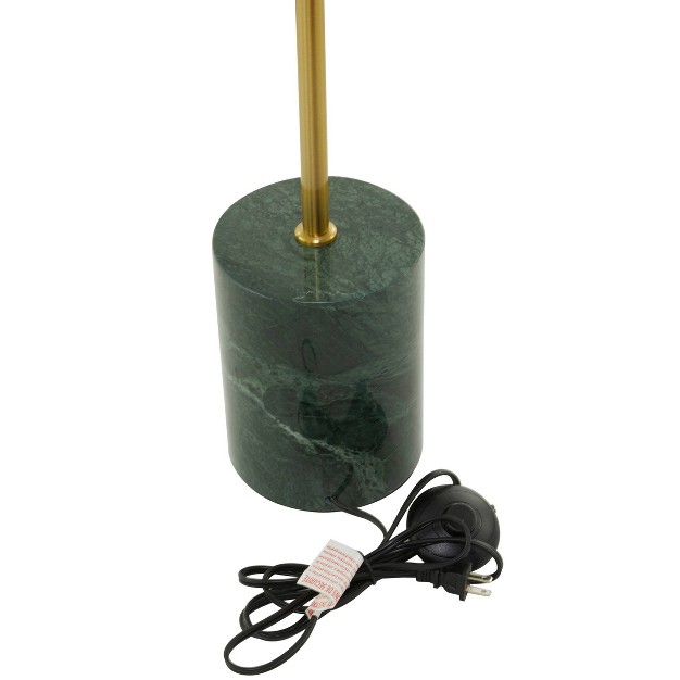 Metal Umbrella Style Floor Lamp With Marble Base Black includes Led Light Bulb Olivia amp May