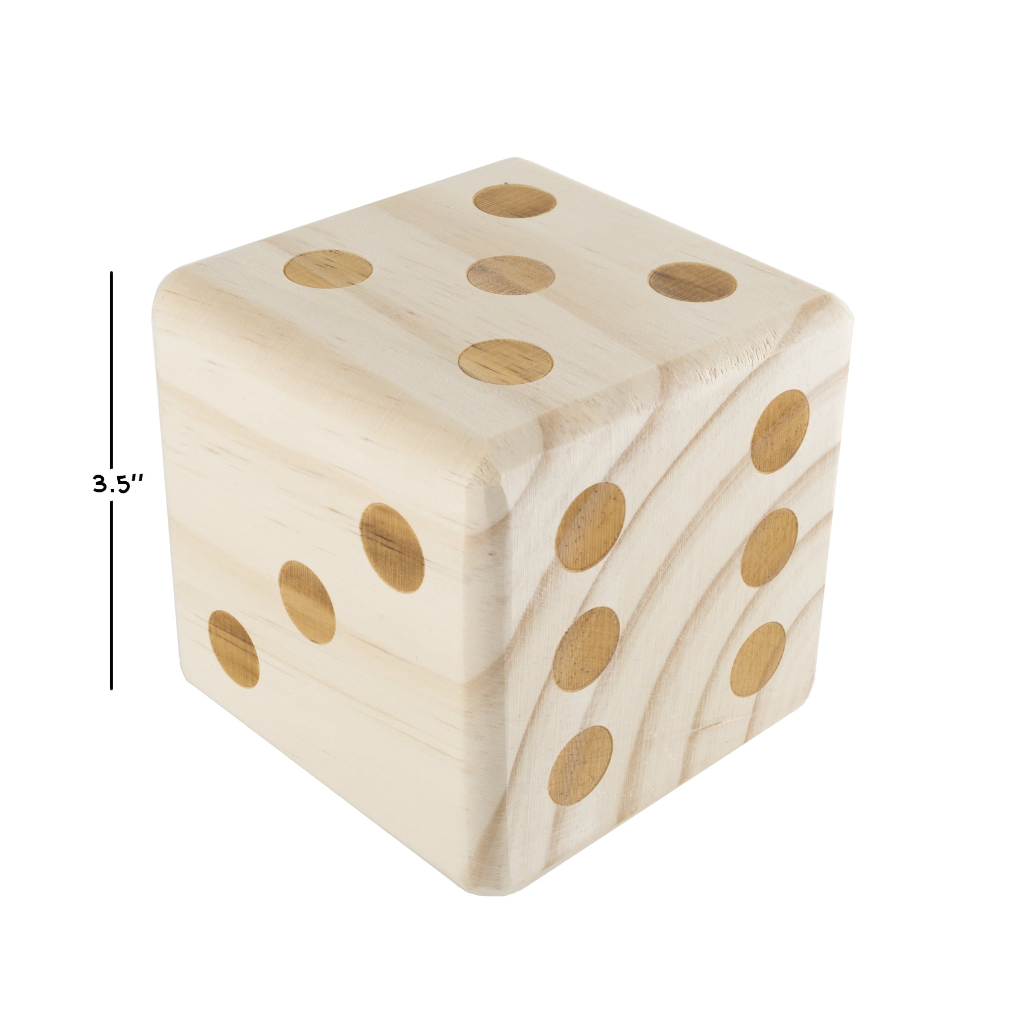 Giant Wooden Yard Dice Outdoor Lawn Game， 6 Playing Dice with Carrying Case for Kids and Adults by Hey! Play!