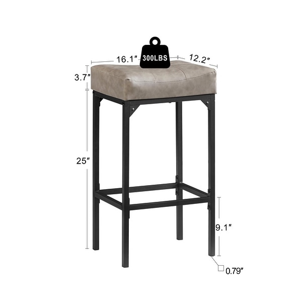 PU Leather Soft Bar Stool，Set of 2