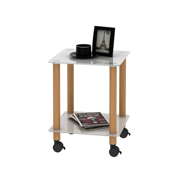 Modern 2-Tier Side Table with Storage Shelve