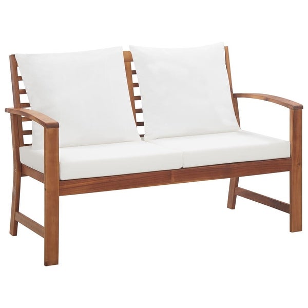 4 Piece Garden Lounge Set with Cushions Solid Acacia Wood - Overstock - 37574272