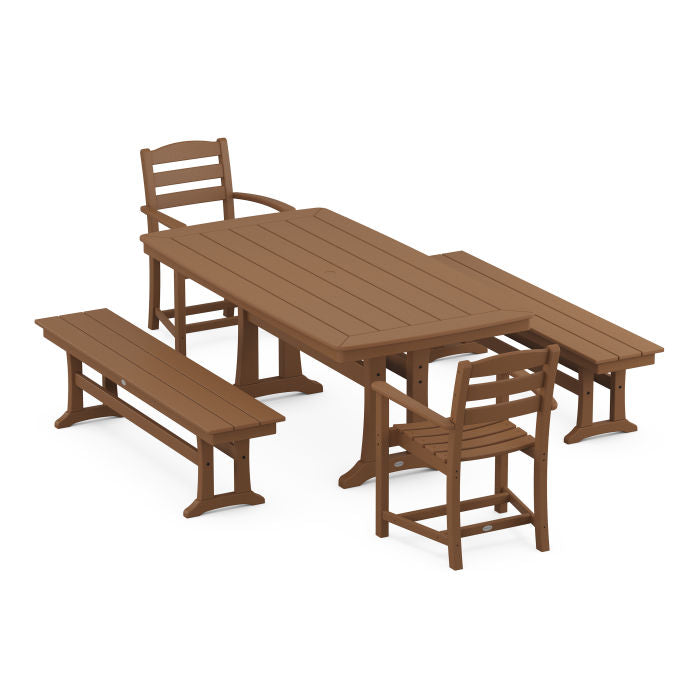 Polywood La Casa Cafe 5-Piece Dining Set with Trestle Legs PWS1041-1