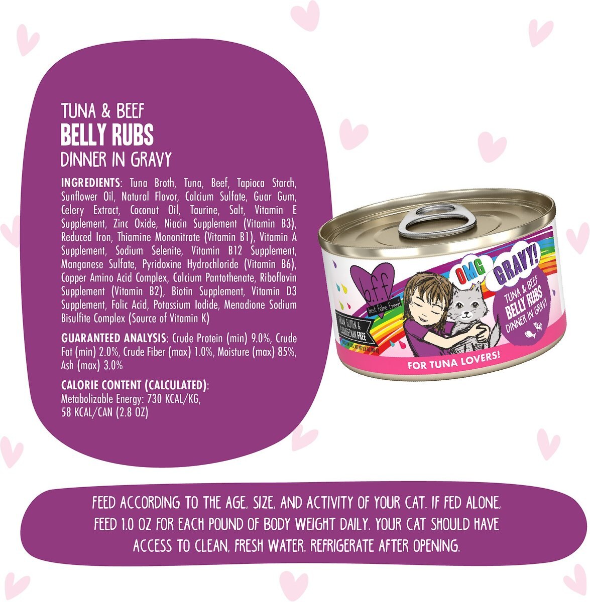 BFF OMG Belly Rubs! Tuna and Beef Wet Canned Cat Food