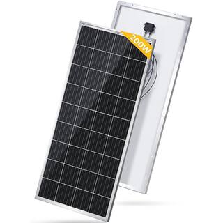 BougeRV 200-Watt Monocrystalline Solar Panel with High-Efficiency Module for Off-Grid RV Marine Boat Camping House HD048