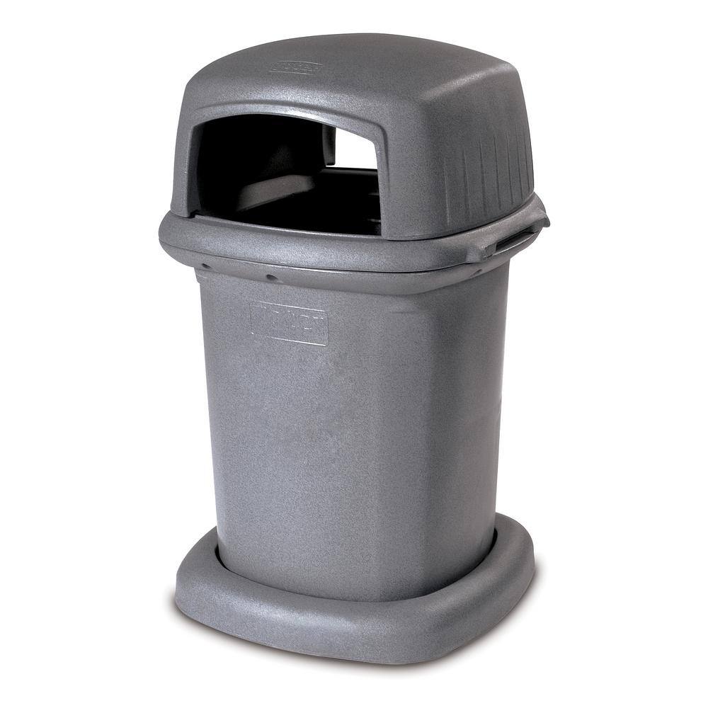 Toter 45 Gal. Grey Open Side Dome Top Trash Can 840GK-01GST