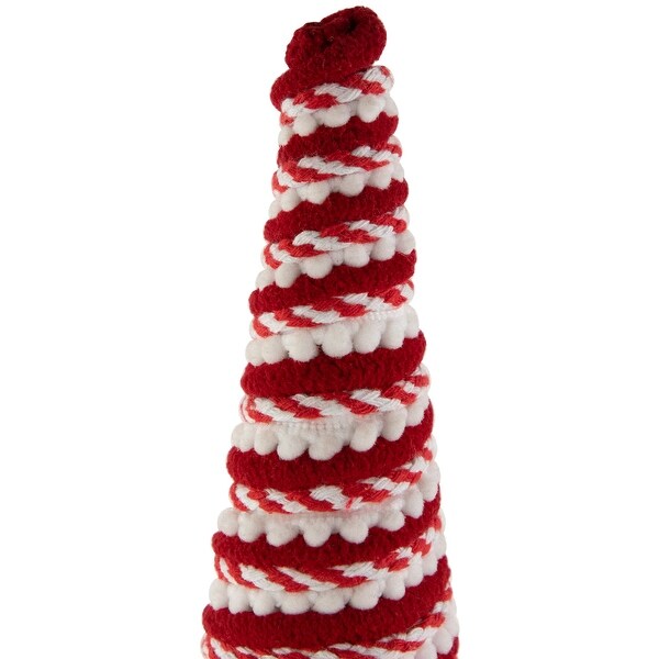 19.5 White and Red Candy Cane Swirled Christmas Cone Tree