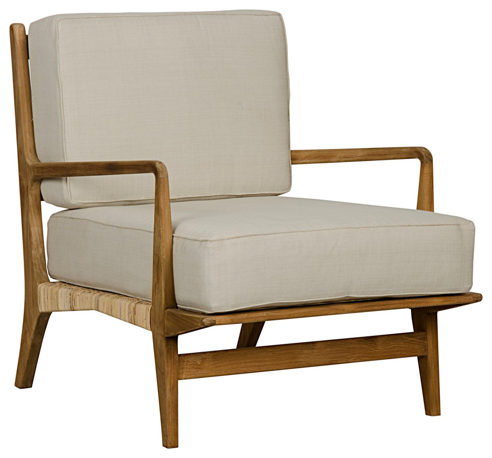 Noir ister Lounge/Arm Chair  Off White  Teak *Quick Ship*   Midcentury   Armchairs And Accent Chairs   by HedgeApple  Houzz