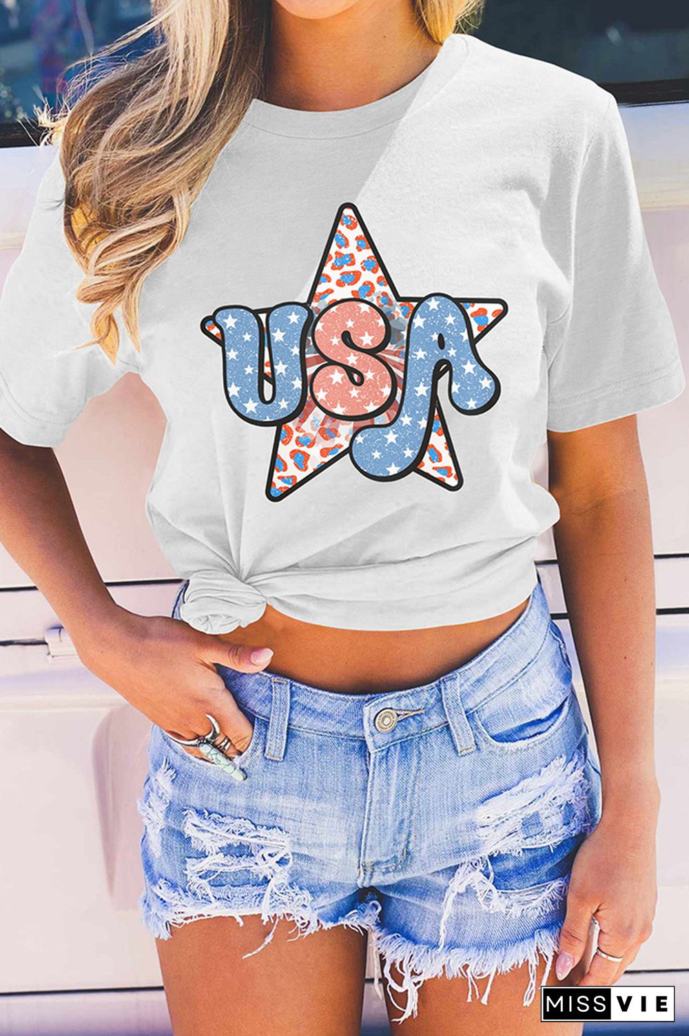 Independence Day USA Star Graphic Tee