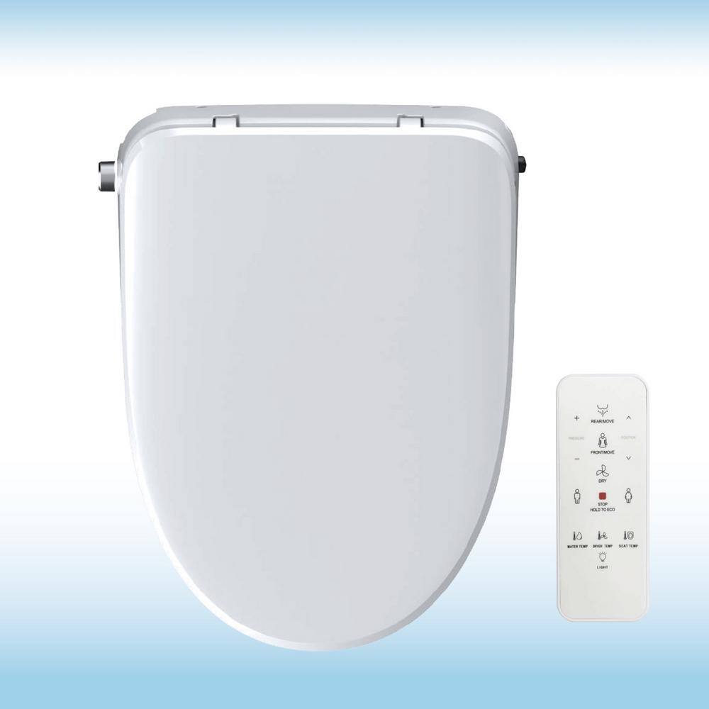 WOODBRIDGE Electric Bidet Seat for Elongated Toilet with Remote Control in White HT0064