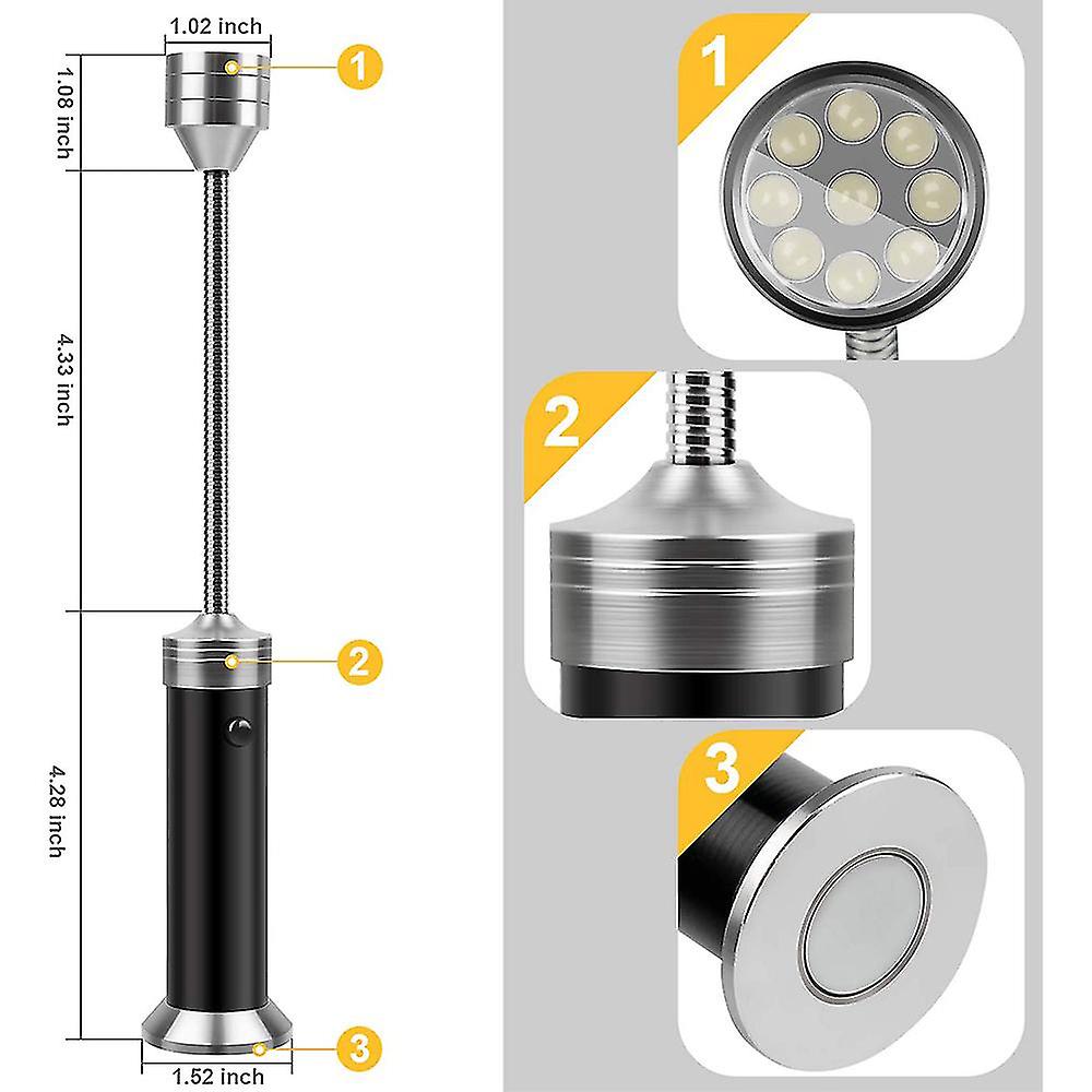 2pcs Grill Light， Magnetic Grill Lamp Grill Lighting On Both Sides， 9 Leds Bbq Light Set Outdoor Grill Lights Bbq Grill Accessories， Battery Operated