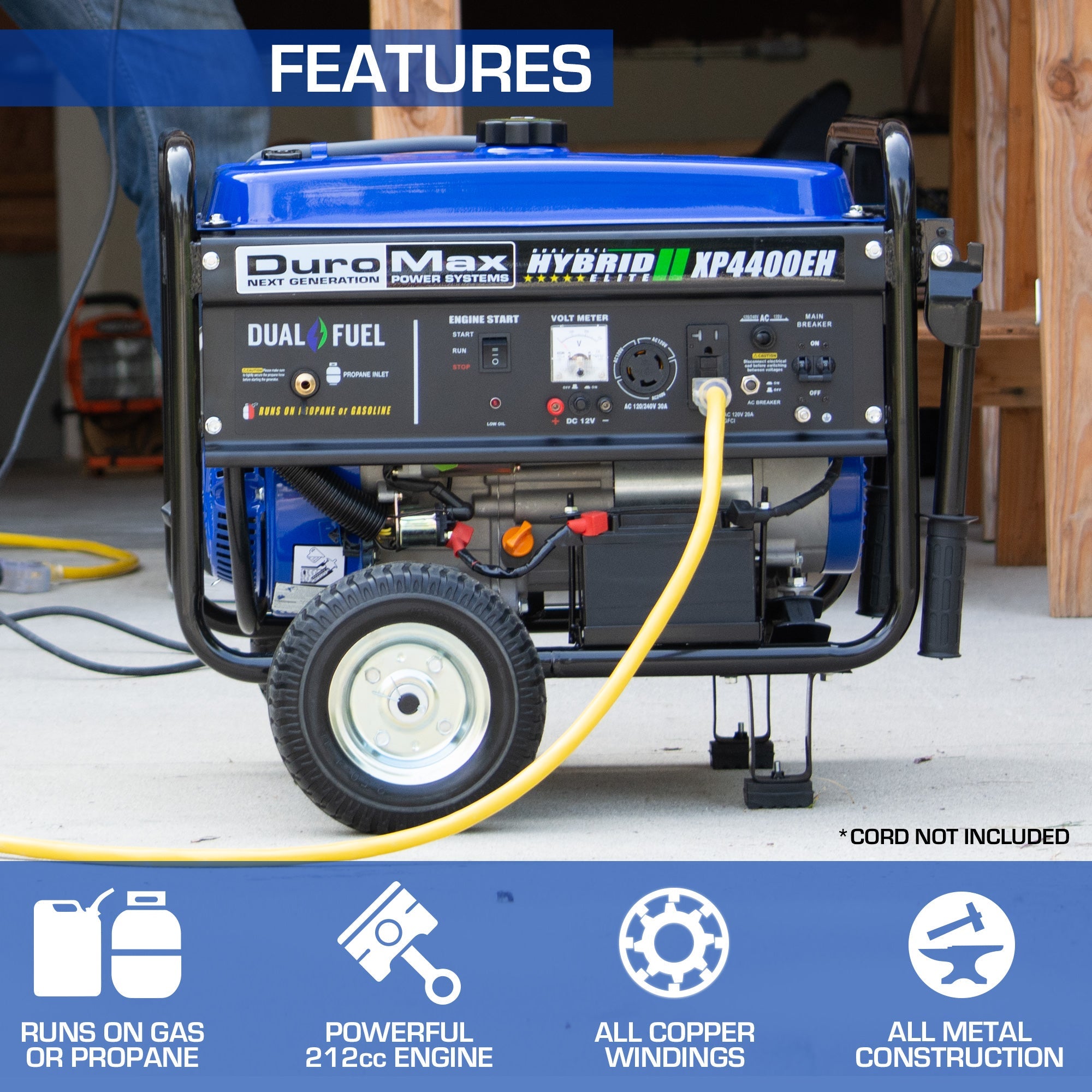 4,400 Watt Dual Fuel Portable Generator